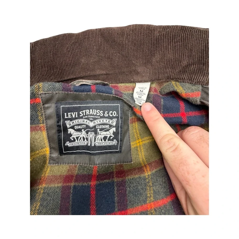 Levi's Puffer Jacket Mens M Dark Olive Prototype Factory Sample LMU26-092 Plaid